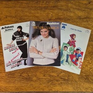 VINTAGE Knitting Pattern Paper Booklets, Set of 3